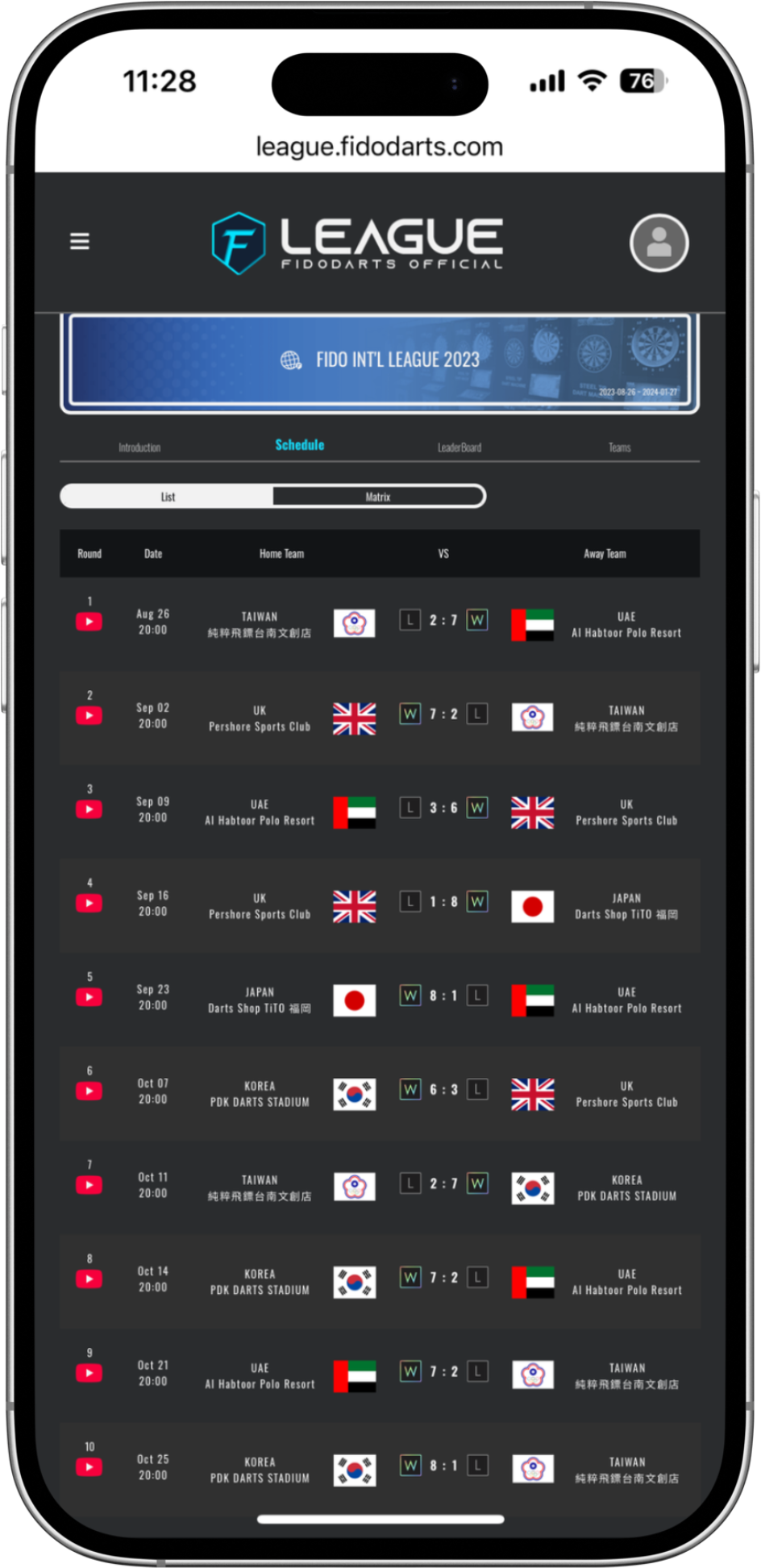 ScheduleYoutube Live